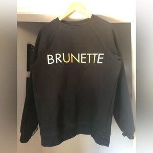 Brunette the Label black crewneck with Gold M/L